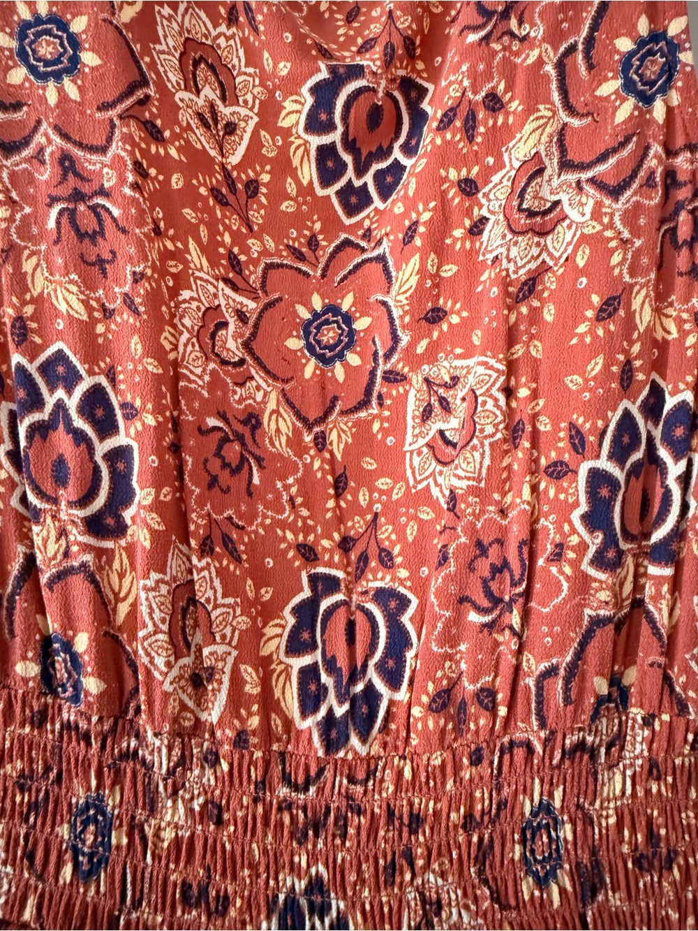 Madison & Berkeley Rust Floral Tiered Button Sundress - Picture 4 of 4